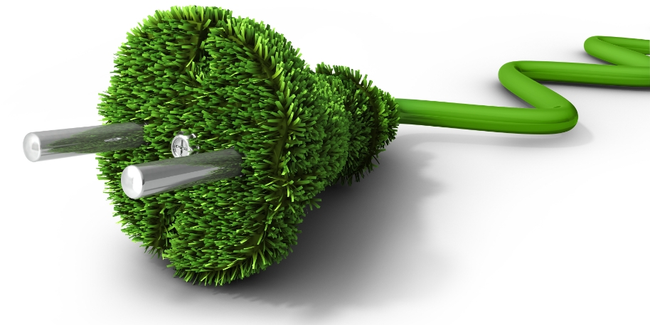 green & grassy electrical plug