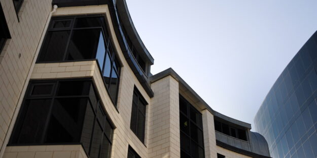 commercial building with tinted windows commercial building with tinted windows