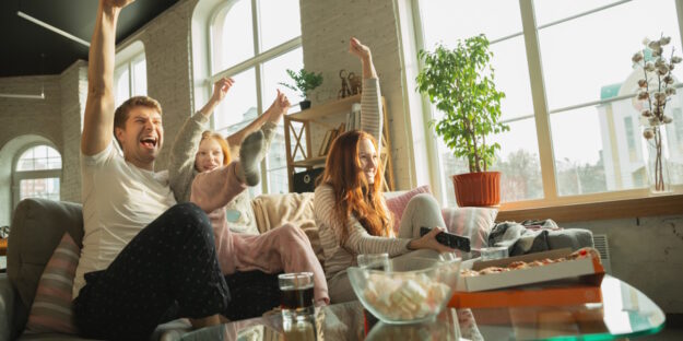 happy family Family spending nice time together at home