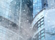 snowy outside office building